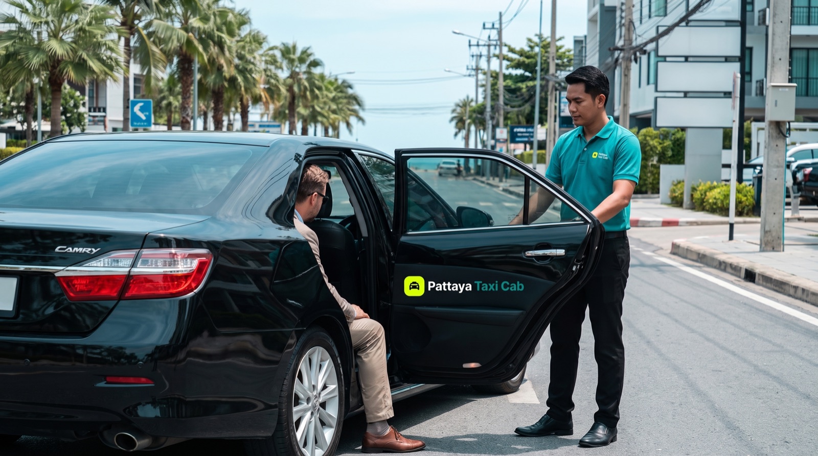 Private car and English-speaking driver waiting for a full day of hire in Pattaya